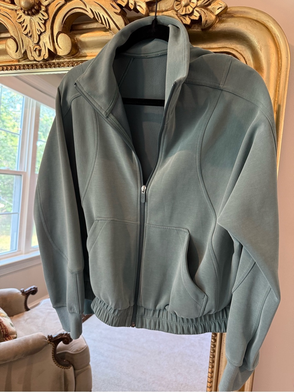 lululemon athletica Sage Green Zip-Up Bomber Jacket